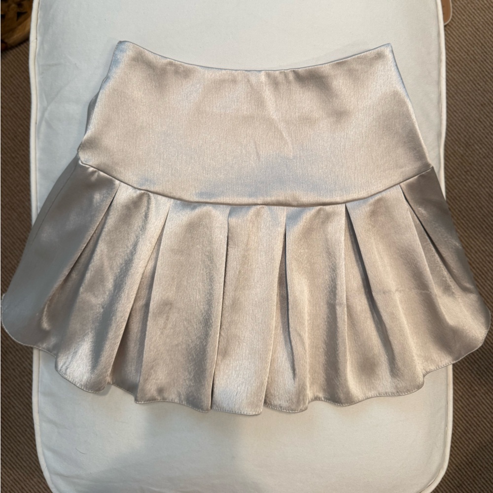 ASOS DESIGN Mini Pleated Skirt in Silver